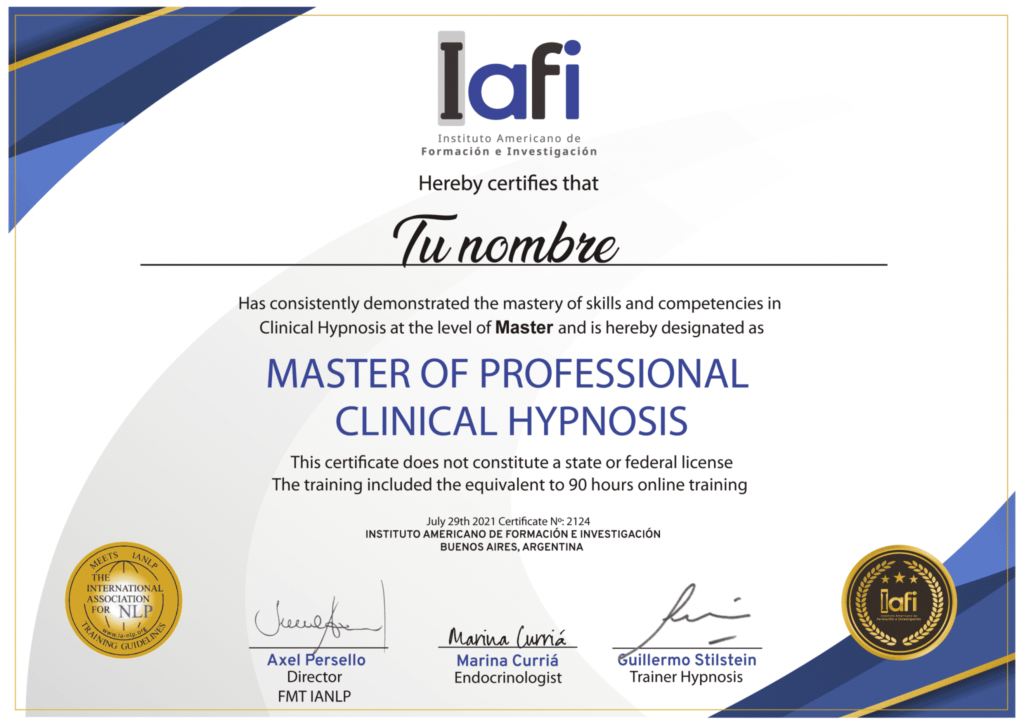 master en hipnosis clinica